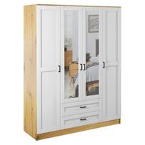 Spinta Mebelbos Kami 4d2s, 160x53,8x205,6 cm, ruda/balta