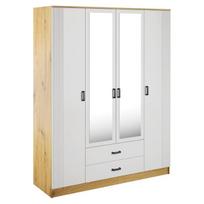 Spinta Mebelbos Kami 4d2s, 160x53,8x205,6 cm, balta/ruda