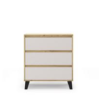 Komoda Mebelbos Borg 3s 70, 70x38,9x78,4 cm, ruda/smėlio spalvos