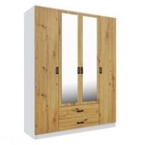 Spinta Mebelbos Kami 4d2s, 160x53,8x205,6 cm, balta/ruda