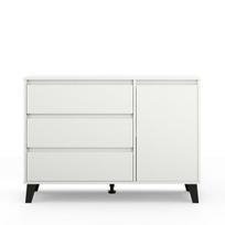Komoda Mebelbos Borg 1d3s, 110x38,9x78,4 cm, balta