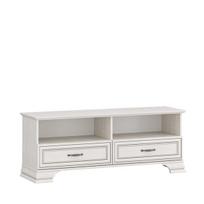 TV staliukas Mebelbos Tiffany 2s, 130x37x50,4 cm, baltas