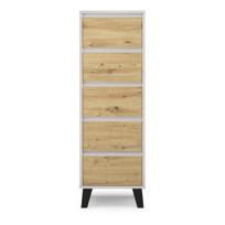 Komoda Mebelbos Borg 5s 40, 40x38,8x120,4 cm, ruda/smėlio spalvos