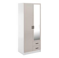 Spinta Mebelbos Kami 2d2s, 80x53,8x205,6 cm, balta/smėlio spalvos