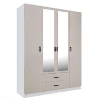 Spinta Mebelbos Kami 4d2s, 160x53,8x205,6 cm, balta/smėlio spalvos