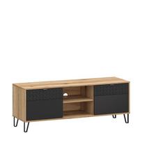 TV staliukas Mebelbos Bellano 2d, 140x43x52 cm, rudas/juodas