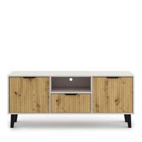 TV staliukas Mebelbos Borg Duo 2d1s, 140x38,9x58 cm, rudas/smėlio spalvos