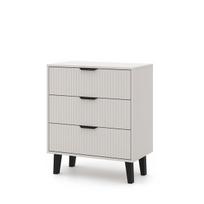 Komoda Mebelbos Borg Duo 3s, 70x38,9x81,4 cm, smėlio spalvos