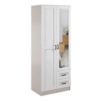 Spinta Mebelbos Kami 2d2s, 80x53,8x205,6 cm, balta/smėlio spalvos