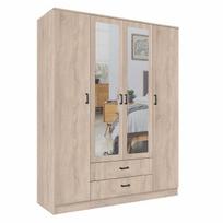 Spinta Mebelbos Kami 4d2s, 160x53,8x205,6 cm, ruda/smėlio spalvos