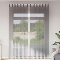 Voile užuolaidos su kilpomis, 2vnt., tamsiai pilkas, 140x260cm CFE7071456
