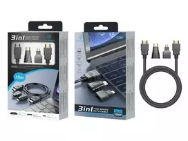 Techancy HDMI 3-in-1 Video Cable 1.5m Black