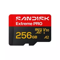 SANDISK Micro SD card Extreme PRO 256GB / SDSQXCJ-256G-GS6MA Black, red