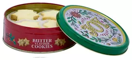 Kalėdiniai sviestiniai sausainiai metalinėje dėžutėje Christmas Joy, 114 g