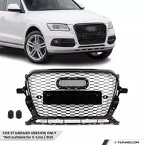 RS išvaizdos Priekinės Grotelės skirtos Audi Q5 8R facelift (12-17) standartinei versijai, juodos blizgios