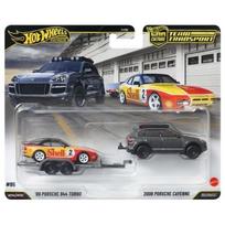 PRE-ORDER Hot Wheels Premium Team Transpport Modeliukas Porsche 1989 Porsche 944 Turbo + Porsche Cayenne (Tow) Yellow/Black