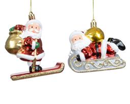 Kalėdinis eglės žaisliukas SANTA, įvairių sp., 2 rūšių, 4,5 x 9,5 x 10,5 cm, 1 vnt