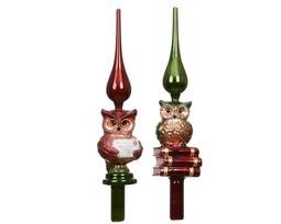 Stiklinė eglės viršūnė TREETOPPER GLITTER, raudonos sp.,2 rūšių, 5,5 x 6,1 x 30,5 cm,1 vnt