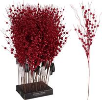 Dirbtinė šakelė XMAS GLITTER, raudonos sp., 2 rūšių, 80 cm