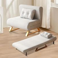 "3-in-1" sofa lova, sulankstoma lova su lovos funkcija, sofa lova su reguliuojamu atlošu ir pagalve, nedidelė sofa lova su juosmens pagalvėle, latekso sofa lova, skirta svetainei, miegamajam (balta)