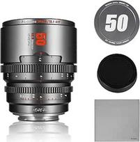 "7artisans" 50 mm T2.1 kinematografinis objektyvas S35 rėmelis, suderinamas su "Canon RF-S" laikikliu, skirtas "Red Komodo/Komodo X/Canon C70/R7/R50/R10" (titano pilka)