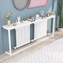 "Ablage hinter sofa Robuste Sofatische Schmal Lang 80 100 120 140 160 180 cm, Industrielle Konsolentische Für Wohnzimmer/ Schlafzimmer/ Küche, Dekoratives Heizkörperregal(White,110x20x80cm/43x8x31in)