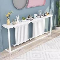 "Ablage hinter sofa Robuste Sofatische Schmal Lang 80 100 120 140 160 180 cm, Industrielle Konsolentische Für Wohnzimmer/ Schlafzimmer/ Küche, Dekoratives Heizkörperregal(White,140x15x80cm/55x6x31in)