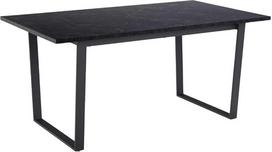 "AC Design Furniture Albert" valgomojo stalas - stačiakampis virtuvės stalas 6 sėdimoms vietoms, 160 x 90 cm, juodo marmuro išvaizdos, metalinės kojos