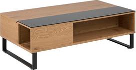 "AC Design Furniture Nikolaj" reguliuojamo aukščio kavos staliukas su pakėlimo funkcija ir daiktadėže, laukinio ąžuolo išvaizdos, juodas, Wöhnzimmer baldai, W: 110 x H: 35 x D: 60 cm