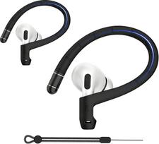 "Adhiper" 1 pora ausų kabliukų "AirPods 4/AirPods 3/AirPods Pro 2/AirPods Pro" (naujas apsauginis dirželis nuo praradimo ir valymo šluostė), neslystantys sportiniai ausų kabliukai "AirPods" priedams (juodi)