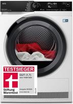 "AEG Heat Pump Dryer" 8 kg džiovyklė, "Stiftung Warentest 2025" bandymų nugalėtoja, 9000 serija: "AbsoluteCarePlus Down Drying", tikslūs džiovinimo rezultatai su "3D Scan" likutinio drėgnumo nustatymu, TR9M75680