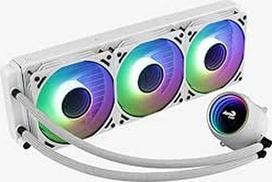 "AeroCool MIRAGEL360W", CPU aušinimas skysčiu, 3 x 12 cm ARGB ventiliatoriai, TDP 550 W, baltos spalvos