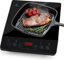 "Aigostar" indukcinė kaitlentė su 1 lėkšte - nešiojamoji 2000 W, itin plona indukcinė kaitlentė, 10 lygių (60-240 °C), 3 val. laikmatis, apsauga nuo perkaitimo, stiklo keramika, skirta virtuvei / stovyklavimui