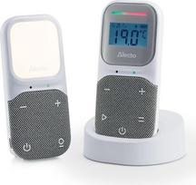 "Alecto DBX140" - moderni "Full Eco Audio" kūdikių auklė su aiškiu DECT garso kokybe, ekranu ir naktine šviesa - balta/pilka