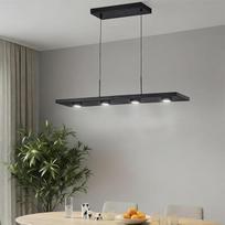 "Alighting" LED linijinis pakabinamas šviestuvas, 80 cm, modernus pakabinamas šviestuvas su integruotais šviesos diodais, 4000 K neutralios baltos spalvos, juodas virtuvės šviestuvas, reguliuojamo aukščio, skirtas valgomajam ir biurui