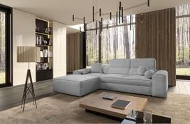 "All4All Simon" kampinė sofa su miego funkcija ir lovos dėže - L raidės formos - moderni sofa-lova su 3 reguliuojamais galvos atlošais - 274 x 187 cm - daug spalvų - sofa-lova - kampinė sofa 26 (Toro 145, kairė)