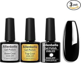 "Allenbelle" UV nagų lako rinkinys, gelinio nagų lako dovanų rinkinys, šelako rinkinys, UV gelinis nagų dailinimas, UV LED gelinis nagų lakas, nuimamas UV LED gelinis nagų lakas