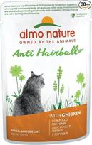 "Almo Nature Functional" - "Anti Hairball" - drėgnas ėdalas suaugusioms ir brandžioms katėms - su vištiena - kovoja su plaukų kamuoliukų susidarymu - 70 g (30 vnt.)