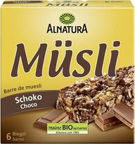 "Alnatura Cereal Bar" šokoladiniai batonėliai (6 vnt.) 150 g su "Pufai" nemokama staigmena