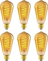 "Amazon Basics" 6 x derliaus LED lemputė E27 Senovinio stiliaus retro gintaro stiklo ST64 4W (25W ekvivalentas) 1800K itin šilta šviesa dekoravimui