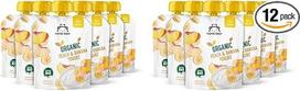 "Amazon" prekės ženklas - "Mama Bear" ekologiško jogurto paruošimas su persikais, bananais ir jogurtu, vegetariškas, 90 g (6 vnt.) (2 vnt.)