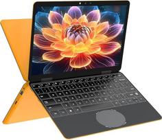 "Amita" 11 colių nešiojamasis kompiuteris su jutikliniu ekranu "2-in-1", rožinės spalvos, N100 keturių branduolių procesoriumi, 16GB RAM, 512GB SSD, veido aptikimo funkcija, FHD IPS, sulankstomas 360° kampu (geltonos spalvos, 16GB RAM, 512GB SSD)