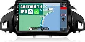 "Android 14" automobilinis radijas "Ford Kuga Escape C-max" (2013-2017 m.) [Integruotas "CarPlay"/"Android Car"/GPS]-9 colių IPS 2.5D jutiklinis ekranas su kamera DAB/valdymas vairaračiu/MirrorLink/Bluetooth
