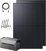 "Anker SOLIX" balkono elektrinė su saugykla (890 W | 1600 Wh), "Solar Bank 2 Plus 2 MPPT" iki 2 saulės baterijų, 1600 Wh atmintis balkono elektrinei, 2 x 445 W "Topcon" saulės baterijos, laikikliai, 9,6 kWh