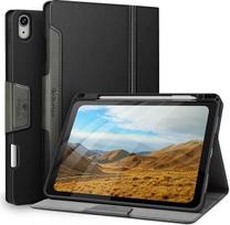 "Antbox" dėklas "iPad Air" 11 colių M4/M3/M2 (2026/2025/2024), "iPad Air" 5/4 kartos (2022/2020) 10,9 colių su rašiklio laikikliu, automatinio užmigimo / pabudimo funkcija, PU odos apsauginis dėklas (juodas)