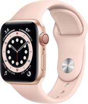 "Apple Watch Series 6" (GPS + mobilusis ryšys, 40 mm) Aliuminio korpusas aukso spalvos su smėlio rausvos spalvos sportiniu dirželiu (Atnaujintas)