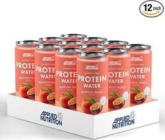 "Applied Nutrition" baltyminis vanduo - 10 g kolageno baltyminis gėrimas - mažai kalorijų turintis drėkinimas su Vit C ir kokosų vandeniu - gaivinantis ir gyvybiškai svarbus gėrimas (12 skardinių x 330 ml, "Tropical Burst")