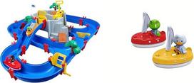 "AquaPlay" - "Waterway" rinkinys "Mountain Lake" - 42 dalių žaidimų rinkinys su kalnų ežeru, kriokliu ir slaptu urvu bei 2 burinėmis valtimis ir 2 figūrėlėmis - priedai "Waterways" arba skirti voniai