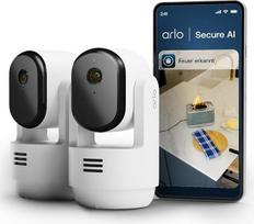 "Arlo Indoor 3 HD PTZ" vidaus stebėjimo kamera, 2 vnt., vaizdo įrašas, 360º pasukama, dvipusis garsas, judesio sekimas, laidinė, skirta kūdikiams, naminiams gyvūnėliams, namų stebėjimui, su saugaus plano bandomuoju laikotarpiu