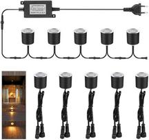"Arotelicht" 10 LED įleidžiami prožektoriai, LED įleidžiami grindų prožektoriai, lauko, šiltai balti, IP67 atsparūs vandeniui, 0,6 W, skersmuo 32 mm, terasai, virtuvei, sodui (šiltai balta, 12 V)